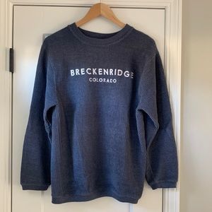 Heather Blue Ribbed Colorado Crew Neck Sweatshirt